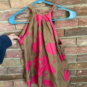 J.Crew Brown and Pink Halter Top